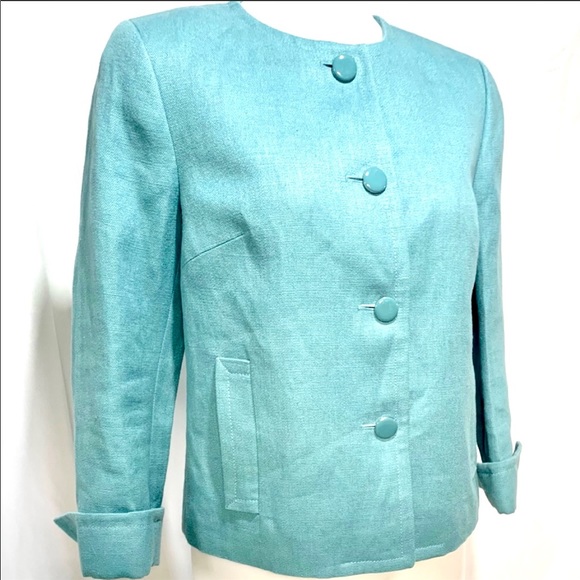 Talbots Jackets & Blazers - Talbot’s ‘Jackie Fit’ Tiffany Blue Cropped Blazer